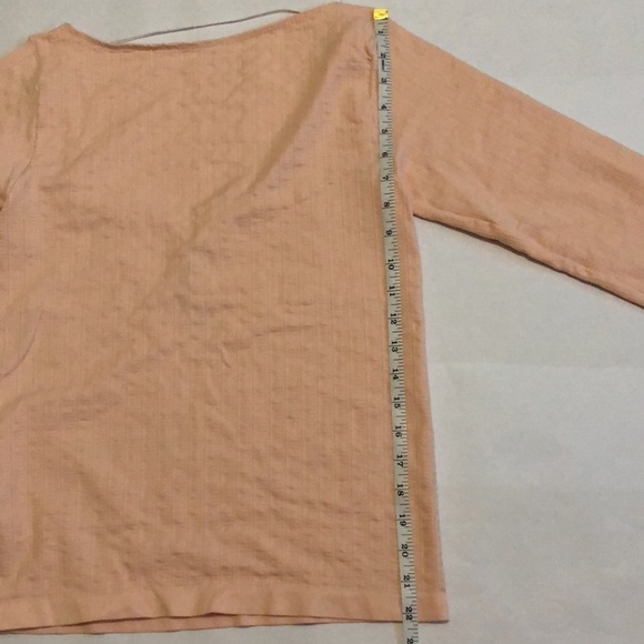 💛 L 💛 NWT Anthro Ribbed Scoop Back Light Pink Long Sleeve​ - Picture 8 of 9